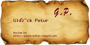 Glück Petur névjegykártya